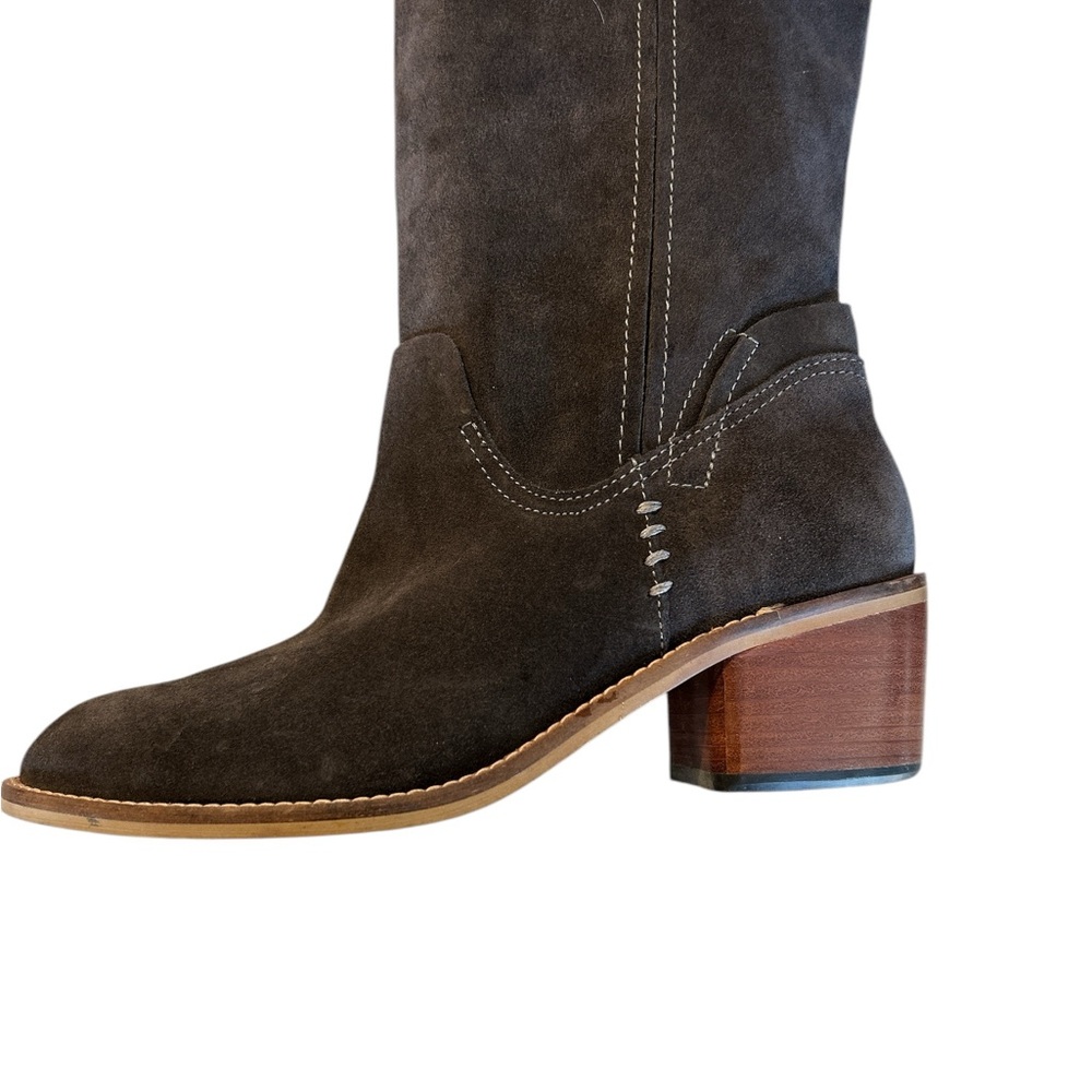 Dolce Vita Garnett Western Inspired Suede Tall Boots, Charcoal Gray, Siz… - Picture 6 of 14
